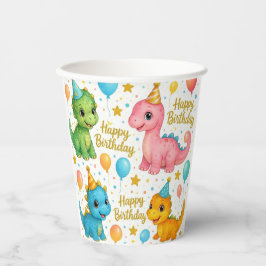 ベビー恐竜の誕生日紙カップ！ 紙コップ