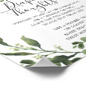 ベビー恐竜の赤ちゃんシャワーおむつ思考サイン ポスター (角)