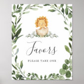 ベビー恐竜の赤ちゃんシャワーの好意サイン ポスター (正面)