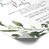 ベビー恐竜の赤ちゃんシャワーはベビーのサインを言わない ポスター (角)