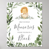 ベビー恐竜の赤ちゃん飾シャワーAブロック標識 ポスター (正面)