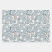 ベビー恐竜の青 ラッピングペーパーシート (正面3)