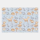 ベビー恐竜の青 ラッピングペーパーシート (正面2)