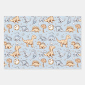 ベビー恐竜の青 ラッピングペーパーシート (正面)