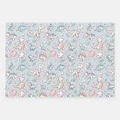 ベビー恐竜の青 ラッピングペーパーシート (正面)