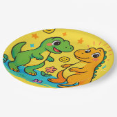 ベビー恐竜をテーマにした紙プレート ペーパープレート (アングル)