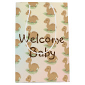 ベビー恐竜オンリーフベビーギフト媒体抱き枕 ミディアムペーパーバッグ (正面)