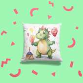ベビー恐竜ガールズパーソナライズされた誕生日 クッション