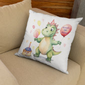 ベビー恐竜ガールズパーソナライズされた誕生日 クッション