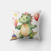 ベビー恐竜ガールズ誕生日 クッション (裏面)