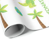 ベビー恐竜ジュラパーソナライズされたシック ラッピングペーパー (ロールコーナー)