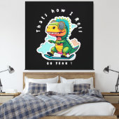 ベビー恐竜スケートで滑る |こうやって転が キャンバスプリント (インサイチュ (寝室))