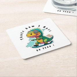 ベビー恐竜スケートで滑る |こうやって転が スクエアペーパーコースター