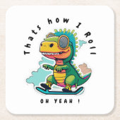 ベビー恐竜スケートで滑る |こうやって転が スクエアペーパーコースター (正面)