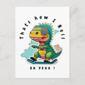 ベビー恐竜スケートで滑る |こうやって転が ポストカード (正面)