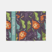 ベビー恐竜ディノボーイズモノグパーソナライズされたラム フリースブランケット (正面(横))