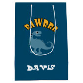 ベビー恐竜デザイン-抱き枕 – 中 ミディアムペーパーバッグ (裏面)