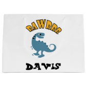 ベビー恐竜デザイン-抱き枕 – 大 ラージペーパーバッグ (正面)