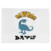 ベビー恐竜デザイン-抱き枕 – 大 ラージペーパーバッグ (裏面)