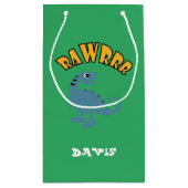 ベビー恐竜デザイン-抱き枕 – 小 スモールペーパーバッグ (裏面)