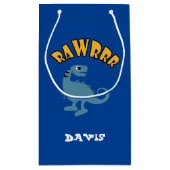 ベビー恐竜デザイン-抱き枕 – 小 スモールペーパーバッグ (裏面)