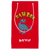 ベビー恐竜デザイン-抱き枕 – 小 スモールペーパーバッグ (正面)