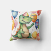 ベビー恐竜ニュートラルパーソナライズされた誕生日 クッション (裏面)