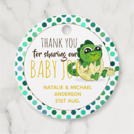 ベビー恐竜ハッチエッグボーイズガールズシャワー フェイバータグ