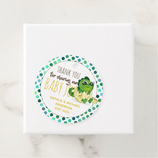 ベビー恐竜ハッチエッグボーイズガールズシャワー フェイバータグ (インサイチュ)