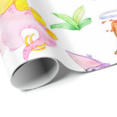 ベビー恐竜パステルカラーズキュート ラッピングペーパー (ロールコーナー)