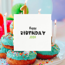 ベビー恐竜パーソナライズされた誕生会 スタンダードカクテルナプキン