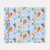 ベビー恐竜パーソナライズボーイズネームフリースブランケ フリースブランケット (正面(横))