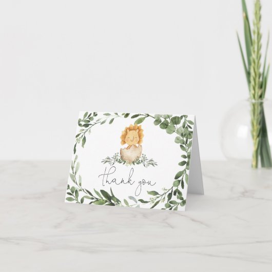 ベビー恐竜ベビーシャワーサンキューカード サンキューカード (正面)