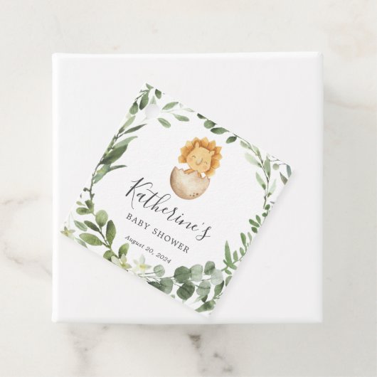 ベビー恐竜ベビーシャワーメッセージカード フェイバータグ (インサイチュ)