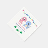 ベビー恐竜ボーイアンドガールジョイント誕生日 スタンダードカクテルナプキン (角)