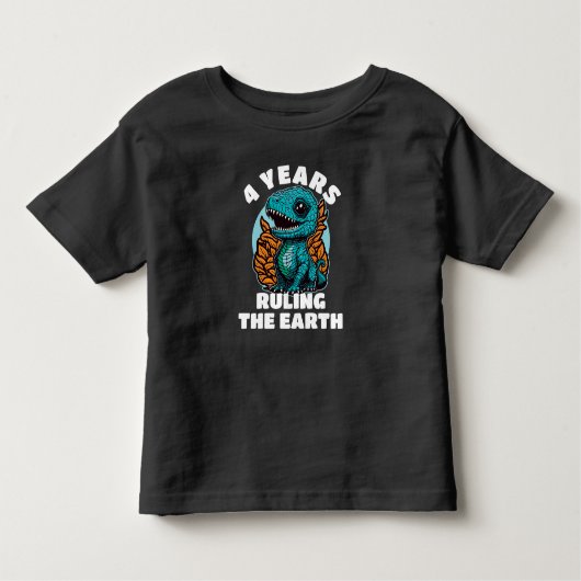 ベビー恐竜4歳誕生日 トドラーTシャツ (正面)