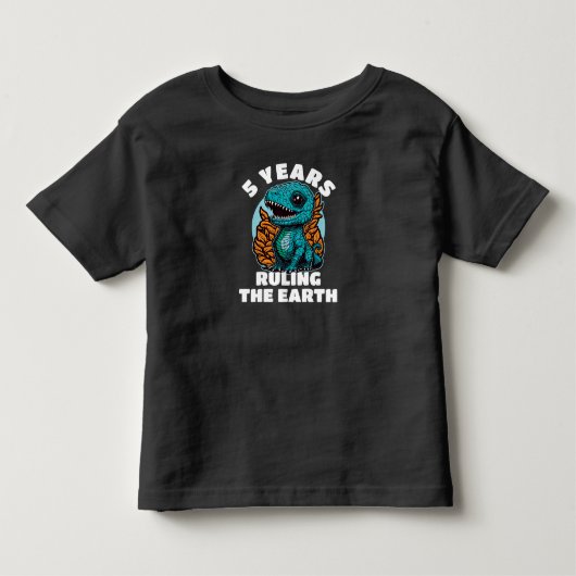 ベビー恐竜5歳誕生日 トドラーTシャツ (正面)