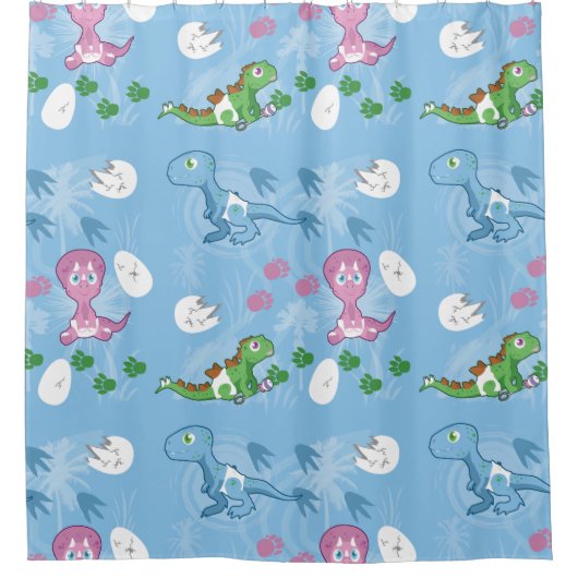 ベビー恐竜 シャワーカーテン (正面)