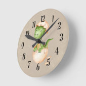 ベビー恐竜 ラウンド壁時計 (傾斜)