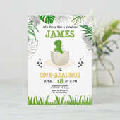 ベビー恐竜Any年齢誕生日 招待状 (スタンド正面)