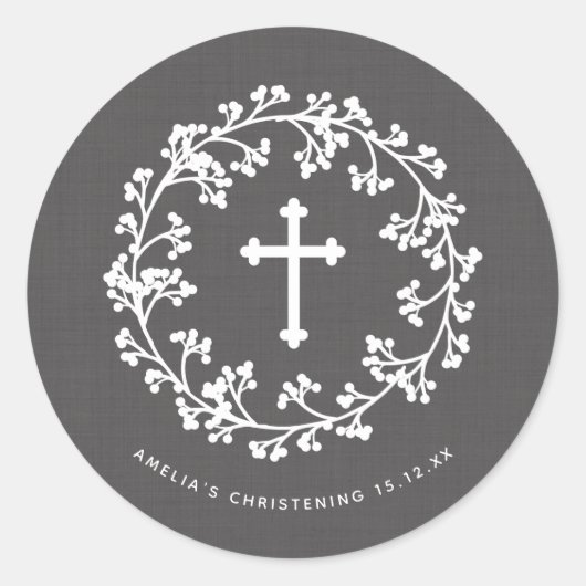 ベビー息《キリスト教》洗礼式や命名式シール ラウンドシール (正面)