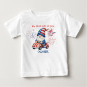 ベビー愛国ノーム 初めての7月4日 ベビーTシャツ (正面)