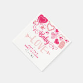 "ベビー愛"バレンタインデー赤ちゃんシャワー スタンダードカクテルナプキン (角)