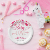 "ベビー愛"バレンタインデー赤ちゃんシャワー ペーパープレート (パーティー)