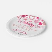 "ベビー愛"バレンタインデー赤ちゃんシャワー ペーパープレート (アングル)