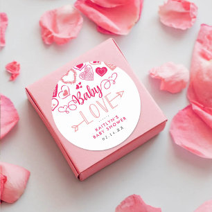 "ベビー愛"バレンタインデー赤ちゃんシャワー ラウンドシール