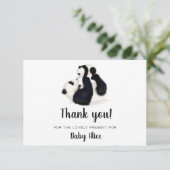 ベビー感謝していギフトカードのパンダ 出欠カード (スタンド正面)