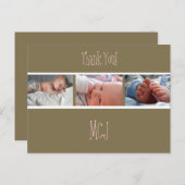ベビー感謝していモノグラムあなたの写真を挿入 案内ポストカード (正面/裏面)