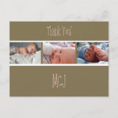 ベビー感謝していモノグラムあなたの写真を挿入 案内ポストカード (正面)