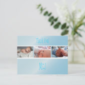 ベビー感謝していモノグラムあなたの写真を挿入 案内ポストカード (スタンド正面)